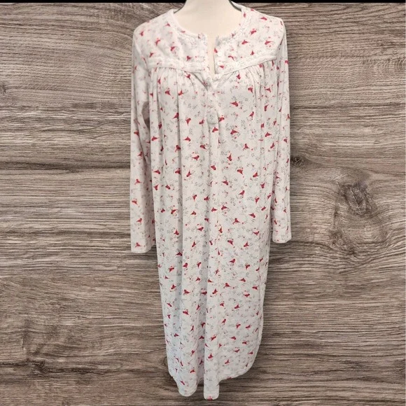 Secret Treasures Sleepwear Nightgown L Cardinals Print Long Sleeve Pajama Gown - Picture 3 of 6
